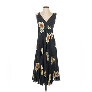 Vince Black Midi Dress with Floral Accents